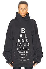 すぐにお届け♪ BALENCIAGA 大人気 LARGE FIT HOODIE ブラック Balenciaga Large Fit Hoodie in Washed Black & White | FWRD