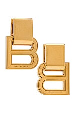 Balenciaga Hourglass Earrings in Gold, view 1, click to view large image.