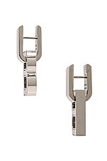 Balenciaga Hourglass Earrings in Silver, view 3, click to view large image.