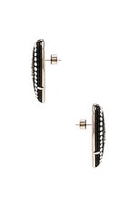 Balenciaga Crush 2.0 Earrings in Black, Silver, & Crystal, view 3, click to view large image.