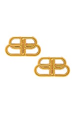 Balenciaga Bb Stud Earrings in Gold, view 1, click to view large image.