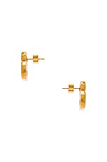 Balenciaga Bb Stud Earrings in Gold, view 3, click to view large image.