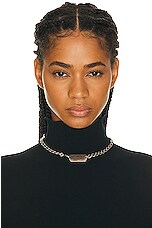 Balenciaga Tags Choker Necklace in Antique Silver, view 2, click to view large image.
