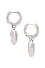 Balenciaga Sharp Heart Earrings in Silver, view 3, click to view large image.