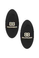 Balenciaga Hairclip Earrings in Black & Gold, view 1, click to view large image.