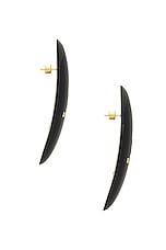 Balenciaga Hairclip Earrings in Black & Gold, view 3, click to view large image.
