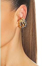 Balenciaga Saturne Earrings in Shiny Gold, view 2, click to view large image.