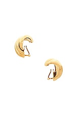 Balenciaga Saturne Earrings in Shiny Gold, view 3, click to view large image.