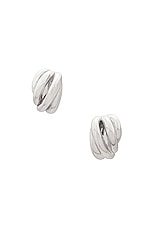 Balenciaga Saturne Earrings in Shiny Silver, view 1, click to view large image.