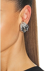 Balenciaga Saturne Earrings in Shiny Silver, view 2, click to view large image.
