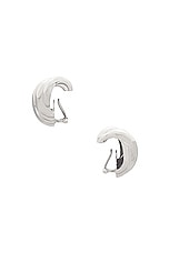 Balenciaga Saturne Earrings in Shiny Silver, view 3, click to view large image.