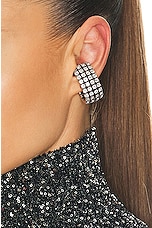 Balenciaga Glam Ear Cuffs in Antique Silver & Crystal, view 2, click to view large image.