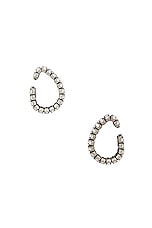 Balenciaga Glam Ear Cuffs in Antique Silver & Crystal, view 3, click to view large image.