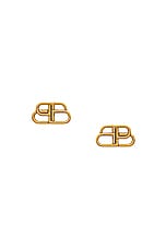 Balenciaga Bb Stud S Earrings in Gold, view 1, click to view large image.