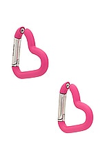 Balenciaga Love Clip Earrings in Pink & Antique Silver, view 1, click to view large image.