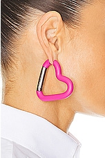 Balenciaga Love Clip Earrings in Pink & Antique Silver, view 2, click to view large image.