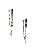 Balenciaga BB Icon Tangled Earring in Antique Silver, view 1, click to view large image.