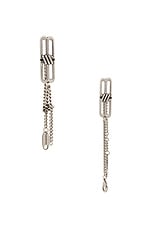 Balenciaga BB Icon Tangled Earring in Antique Silver, view 4, click to view large image.