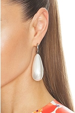Balenciaga Palazzo Pearl Earring in Pearl & Antique Silver, view 2, click to view large image.