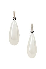 Balenciaga Palazzo Pearl Earring in Pearl & Antique Silver, view 4, click to view large image.