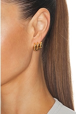 Balenciaga Loop Trio Earring in Shiny Gold, view 2, click to view large image.