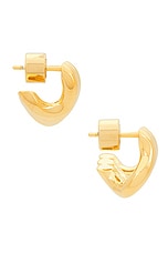 Balenciaga Loop Trio Earring in Shiny Gold, view 4, click to view large image.