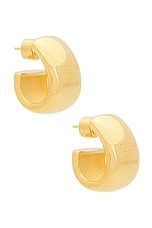 Balenciaga Plated Earring in Brass Gold, view 1, click to view large image.