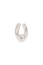 Balenciaga Camden Nose Ring in Shiny Silver, view 1, click to view large image.