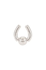 Balenciaga Camden Nose Ring in Shiny Silver, view 4, click to view large image.