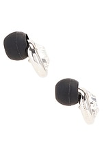 Balenciaga Berlin Earrings in Shiny Silver, Crystal, & Black, view 4, click to view large image.