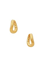 Balenciaga Loop Earrings in Shiny Gold, view 1, click to view large image.