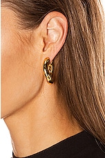 Balenciaga Loop Earrings in Shiny Gold, view 2, click to view large image.