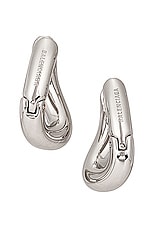 Balenciaga Loop Earrings in Shiny Silver, view 4, click to view large image.