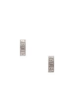 Balenciaga Force Striped Earrings in Shiny Silver, view 1, click to view large image.