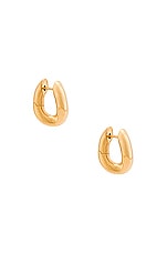 Balenciaga XXS Loop Earrings in Shiny Gold, view 1, click to view large image.