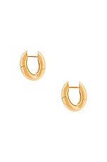 Balenciaga XXS Loop Earrings in Shiny Gold, view 2, click to view large image.