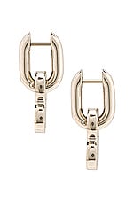 Balenciaga XS B Chain Earrings in Shiny Silver, view 3, click to view large image.