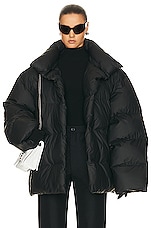 Balenciaga Wrap Puffer Jacket in Black, view 1, click to view large image.