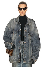 Balenciaga Oversized Jacket in Blue Light Ring, view 1, click to view large image.