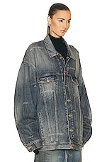 Balenciaga Oversized Jacket in Blue Light Ring, view 2, click to view large image.