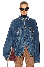 Balenciaga Swing Denim Jacket in Blue Couture, view 1, click to view large image.