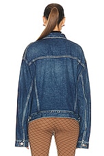 Balenciaga Swing Denim Jacket in Blue Couture, view 3, click to view large image.