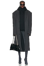 Balenciaga Knitted Coat in Grey, view 4, click to view large image.