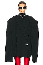 Balenciaga Cropped Blazer in Black, view 1, click to view large image.