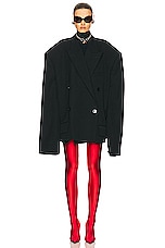 Balenciaga Cropped Blazer in Black, view 4, click to view large image.