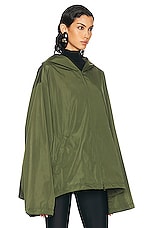Balenciaga Hooded Rain Jacket in Khaki, view 3, click to view large image.