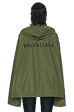 Balenciaga Hooded Rain Jacket in Khaki, view 4, click to view large image.