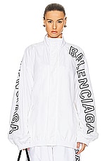Balenciaga Tracksuit Jacket in White, view 2, click to view large image.