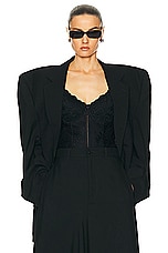 Balenciaga Cut Away Boxy Jacket in Black, view 1, click to view large image.