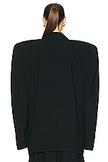 Balenciaga Cut Away Boxy Jacket in Black, view 4, click to view large image.